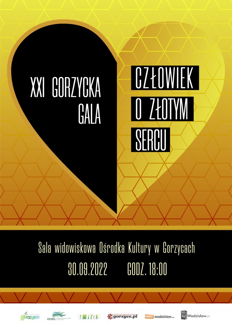 plakat zaproszenie na galę człowiek o złotym sercu